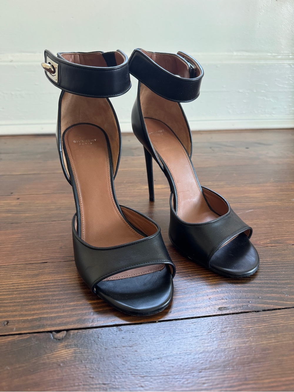 Black Ankle-Strap High Heel Sandals